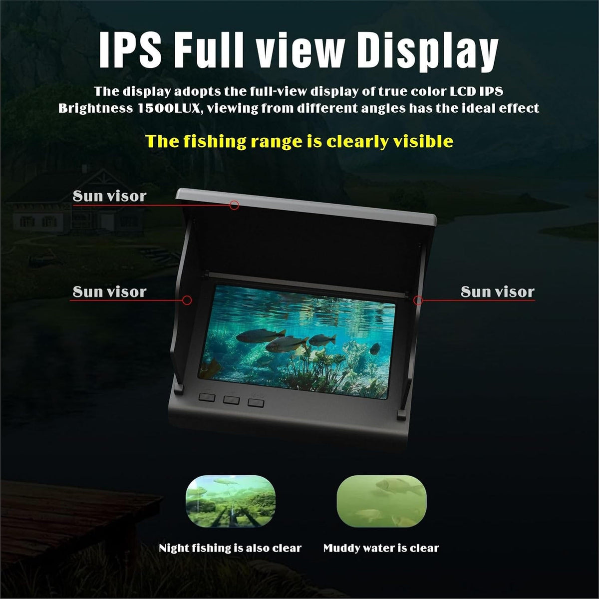 Underwater Fishing Camera with 4.3 inch LCD Monitor and Night Vision, 98ft Cable