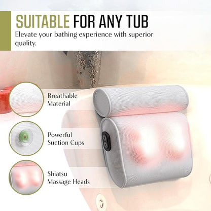 Bath Pillow with Textured Foam and Suction Cup Attachment