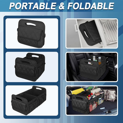 Collapsible Trunk Organizer with Removable Dividers and Mesh Side Pockets