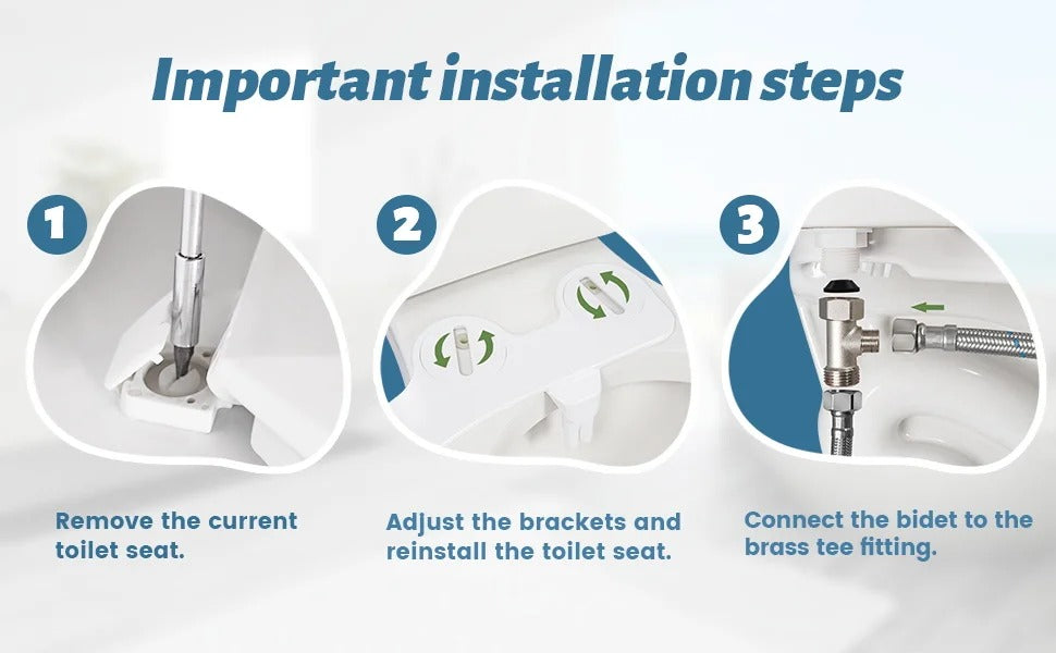 Bidet Attachment with Dual Nozzle Spray and Adjustable Water Pressure, Self-Cleaning