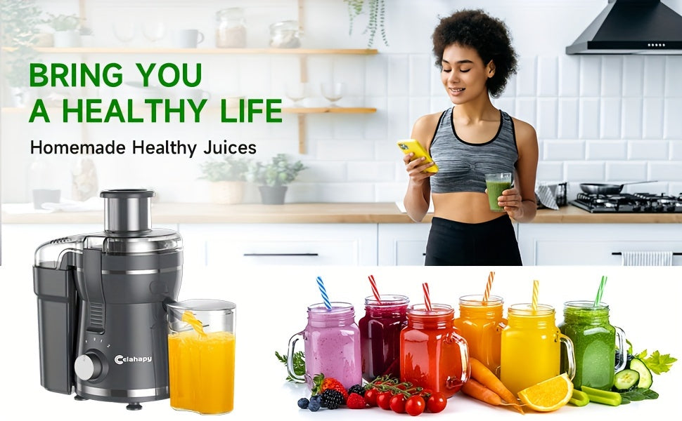 Centrifugal Juicer with 3 Inch Wide Mouth and Dual Speed Settings, 500W