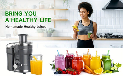 Centrifugal Juicer with 3 Inch Wide Mouth and Dual Speed Settings, 500W