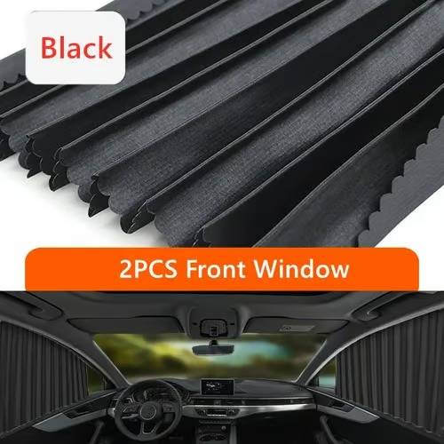 Magnetic Satin Car Window Shades with UV Protection and Sliding Track System