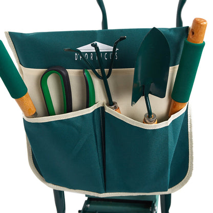Garden Kneeler and Seat with Padded Cushion and Side Handles, Foldable Green