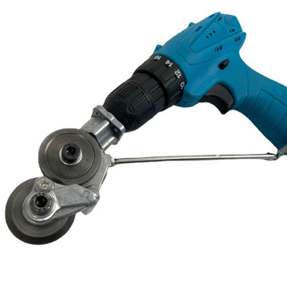 Metal Sheet Cutter Drill Attachment with Safety Guard and Ergonomic Grip