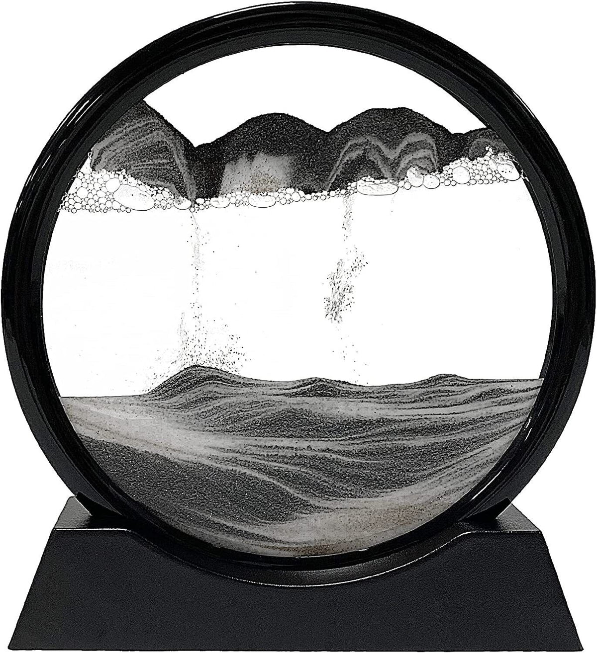 Flowing Sand Art Frame with Colored Layers and Gravity Motion