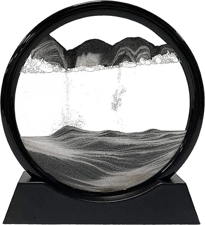 Flowing Sand Art Frame with Colored Layers and Gravity Motion
