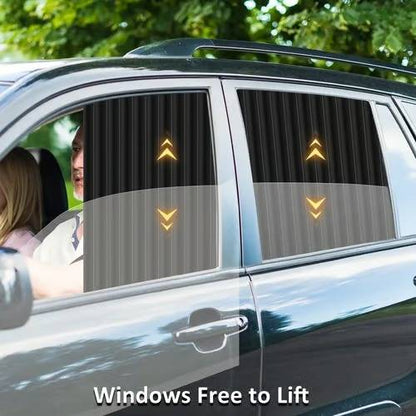 Magnetic Satin Car Window Shades with UV Protection and Sliding Track System