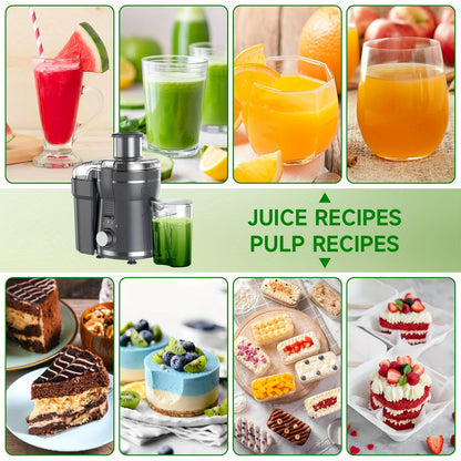 Centrifugal Juicer with 3 Inch Wide Mouth and Dual Speed Settings, 500W
