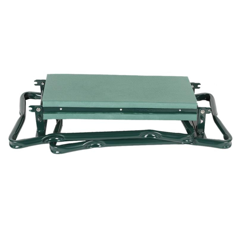 Garden Kneeler and Seat with Padded Cushion and Side Handles, Foldable Green