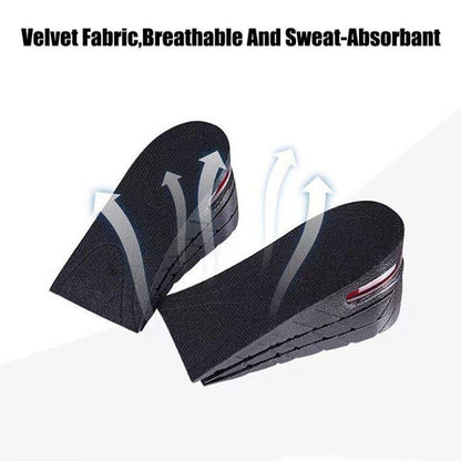 Adjustable Shoe Lift Insoles with Air Circulation and Shock Absorbing Base, Sizes 4.5-9US
