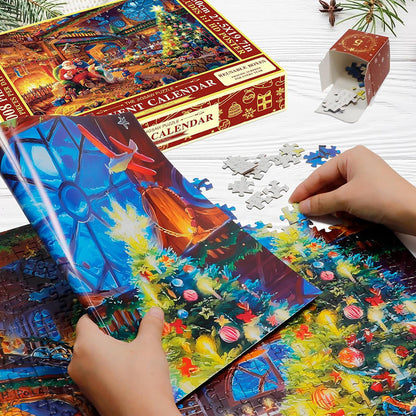 Daily Puzzle Advent Calendar with 1008 Pieces and Reference Poster
