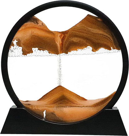 Flowing Sand Art Frame with Colored Layers and Gravity Motion