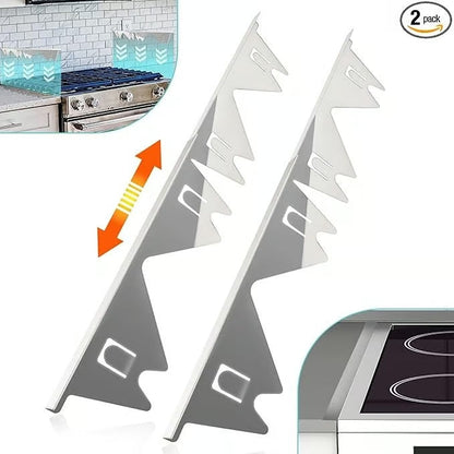 Telescoping Stove Gap Cover with Silicone End Caps and Heat Resistant Steel, 13.8-27.5 Inches