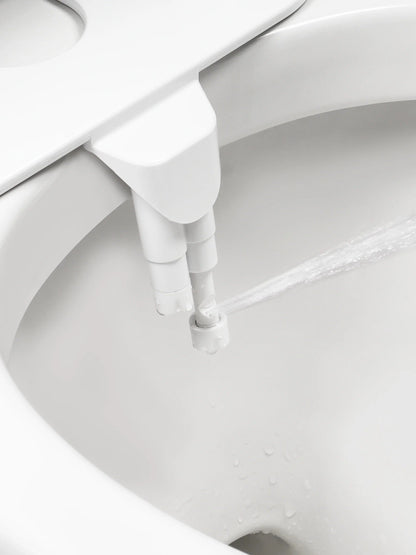 Bidet Attachment with Dual Nozzle Spray and Adjustable Water Pressure, Self-Cleaning