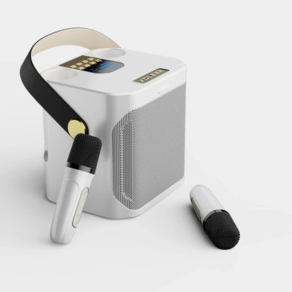 Karaoke Speaker with Dual Microphone Inputs and Built-In Subwoofer, 8 Hour Battery