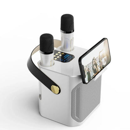 Karaoke Speaker with Dual Microphone Inputs and Built-In Subwoofer, 8 Hour Battery