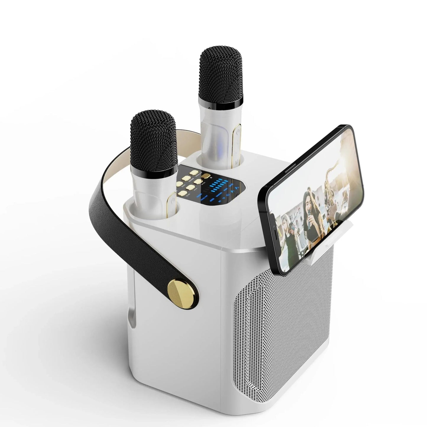Karaoke Speaker with Dual Microphone Inputs and Built-In Subwoofer, 8 Hour Battery