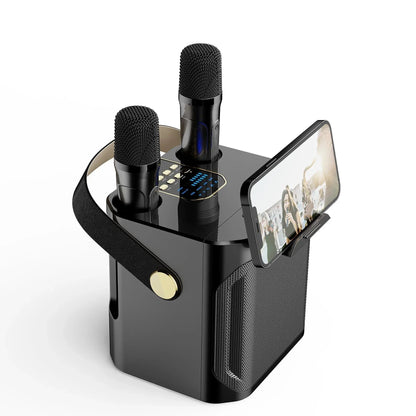 Karaoke Speaker with Dual Microphone Inputs and Built-In Subwoofer, 8 Hour Battery