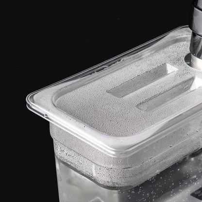 Clear Sous Vide Container with Measurement Markings and Fitted Lid