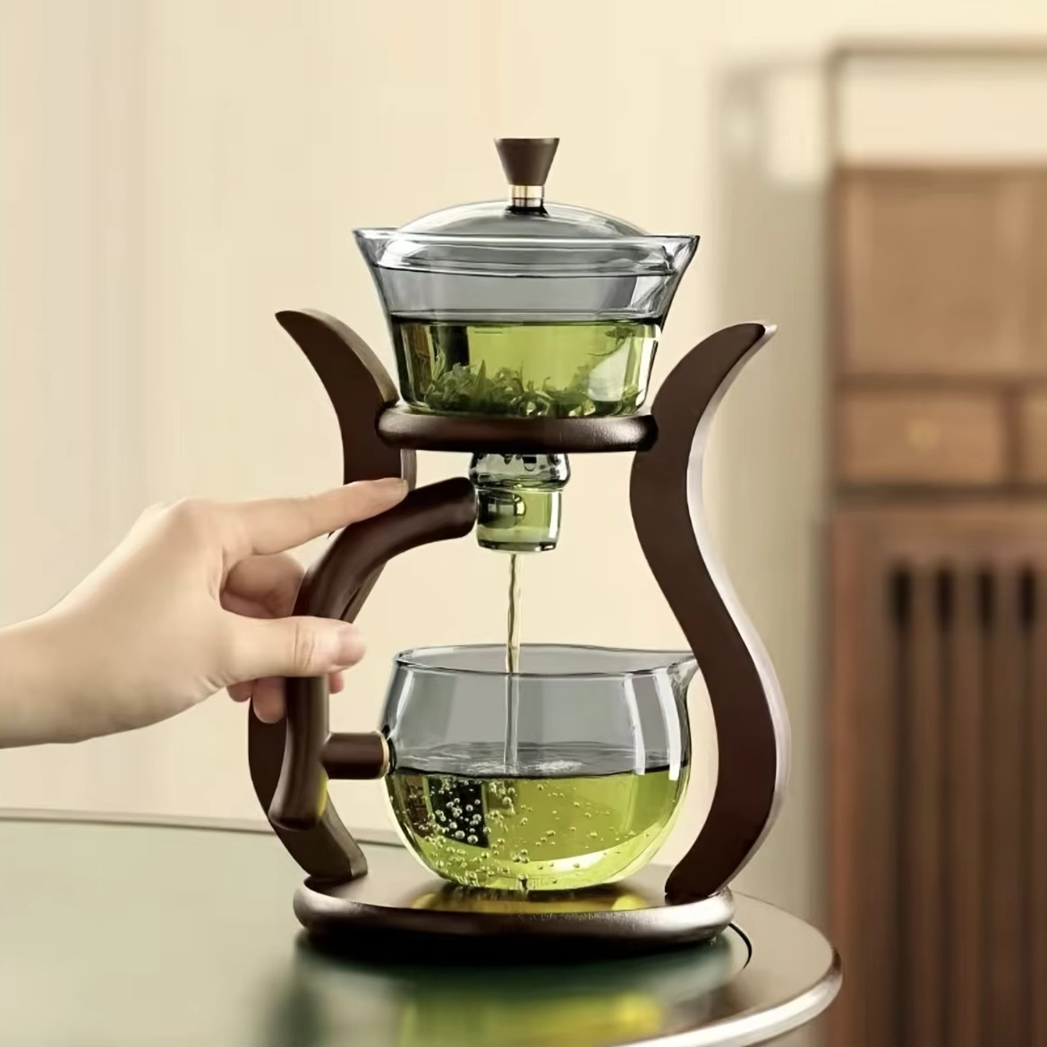 Magnetic Glass Drip Pot with Tea Infuser and Automatic Brew Activation, 20oz