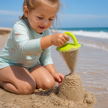 Sand Funnel Toy with Pattern Drawing Design for Kids Beach Play