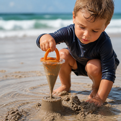Sand Funnel Toy with Pattern Drawing Design for Kids Beach Play