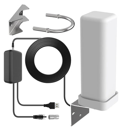 Outdoor HDTV Antenna with 460 Mile Range and 360 Degree Reception, Amplified Signal