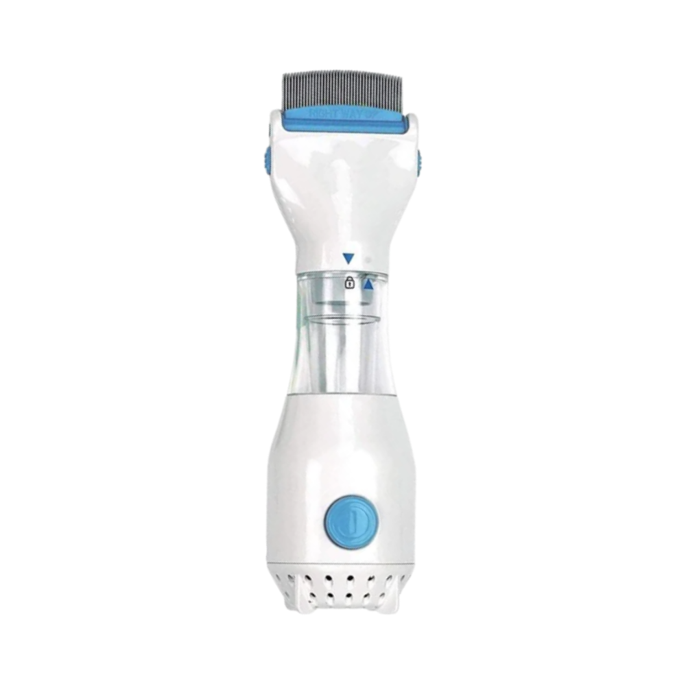 Battery Powered Lice Comb with Rounded Teeth and Removable Filter