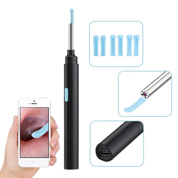 Ear Canal Camera with 20X Magnification and Spoon Tip Attachment, Wireless App