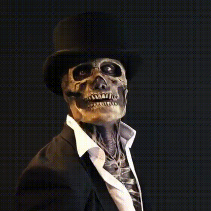Realistic Skeleton Face Mask with Matching Hat for Halloween Costumes