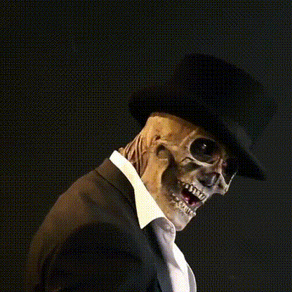 Realistic Skeleton Face Mask with Matching Hat for Halloween Costumes