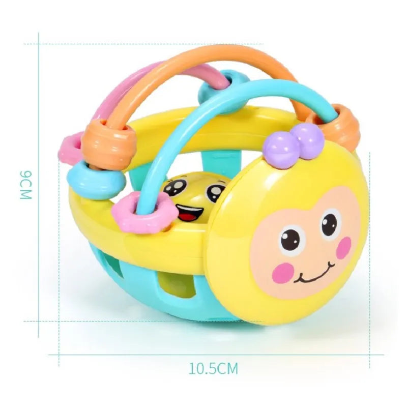 Textured Teething Ball with Movable Rings and Bright Colors