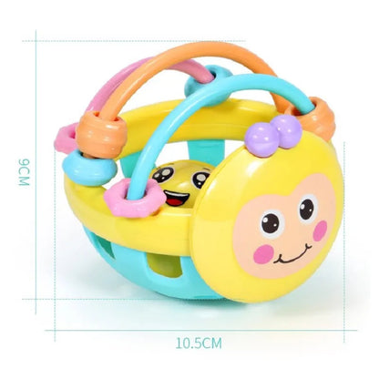 Textured Teething Ball with Movable Rings and Bright Colors