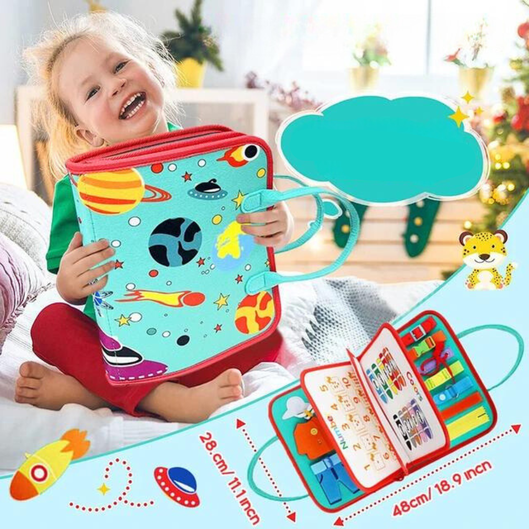 Interactive Fabric Activity Book with Zippers and Buttons for Early Learning