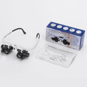 Magnifying Glasses with Dual LED Lights and Four Interchangeable Lenses