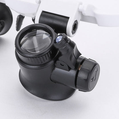 Magnifying Glasses with Dual LED Lights and Four Interchangeable Lenses