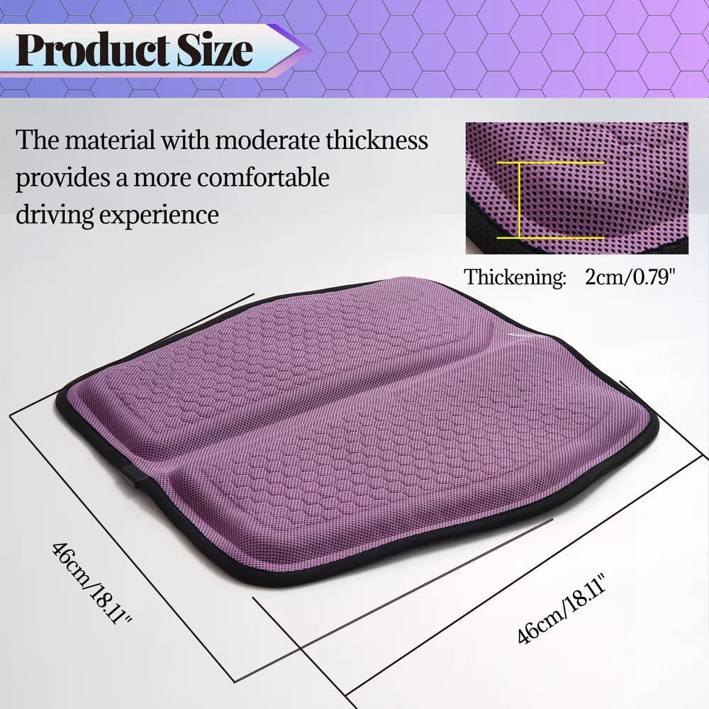Gel Memory Foam Seat Cushion with Honeycomb Airflow and Ergonomic Support for Cars and Office Chairs