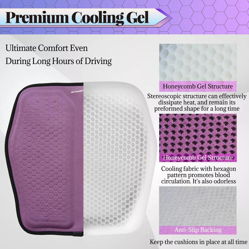 Gel Memory Foam Seat Cushion with Honeycomb Airflow and Ergonomic Support for Cars and Office Chairs