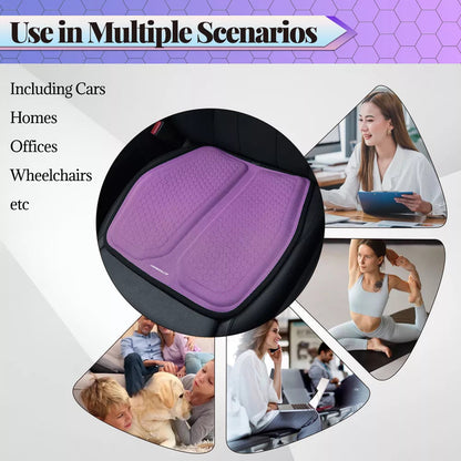 Gel Memory Foam Seat Cushion with Honeycomb Airflow and Ergonomic Support for Cars and Office Chairs