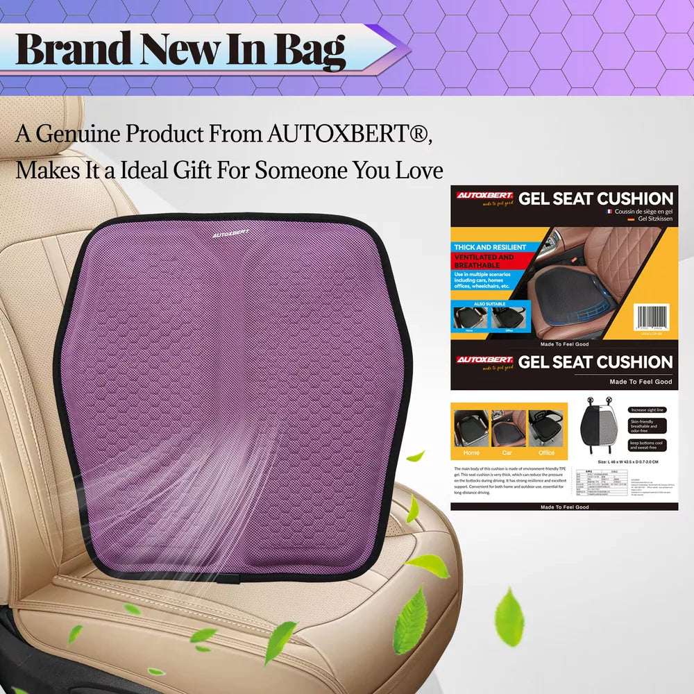 Gel Memory Foam Seat Cushion with Honeycomb Airflow and Ergonomic Support for Cars and Office Chairs