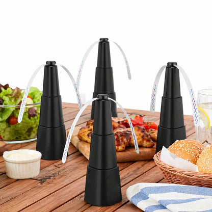 Holographic Spinning Fly Fans with Silent Motor and Soft Stop Blades, 4 Pack