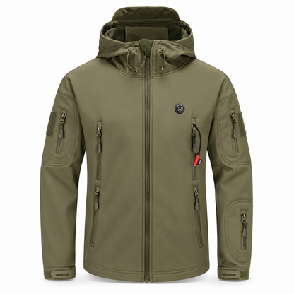 Heated Outdoor Jacket with 7 Zones and Camouflage Pattern, Power Bank Compatible