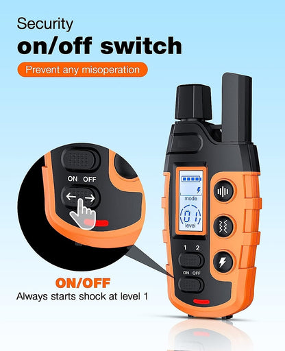 Remote Dog Training Collar with 3280ft Range and Three Training Modes, Waterproof Rechargeable