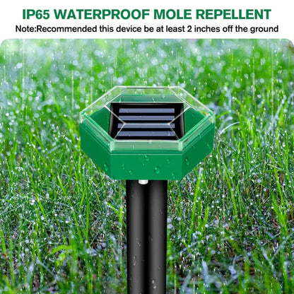 Ultrasonic Ground Spike Repeller with Solar Power and Vibration Technology, 4 Pack