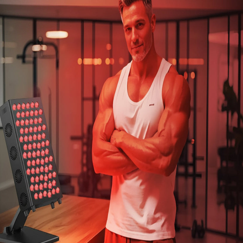 LED Therapy Panel with 660nm and 850nm Wavelengths, Dimmable Timer