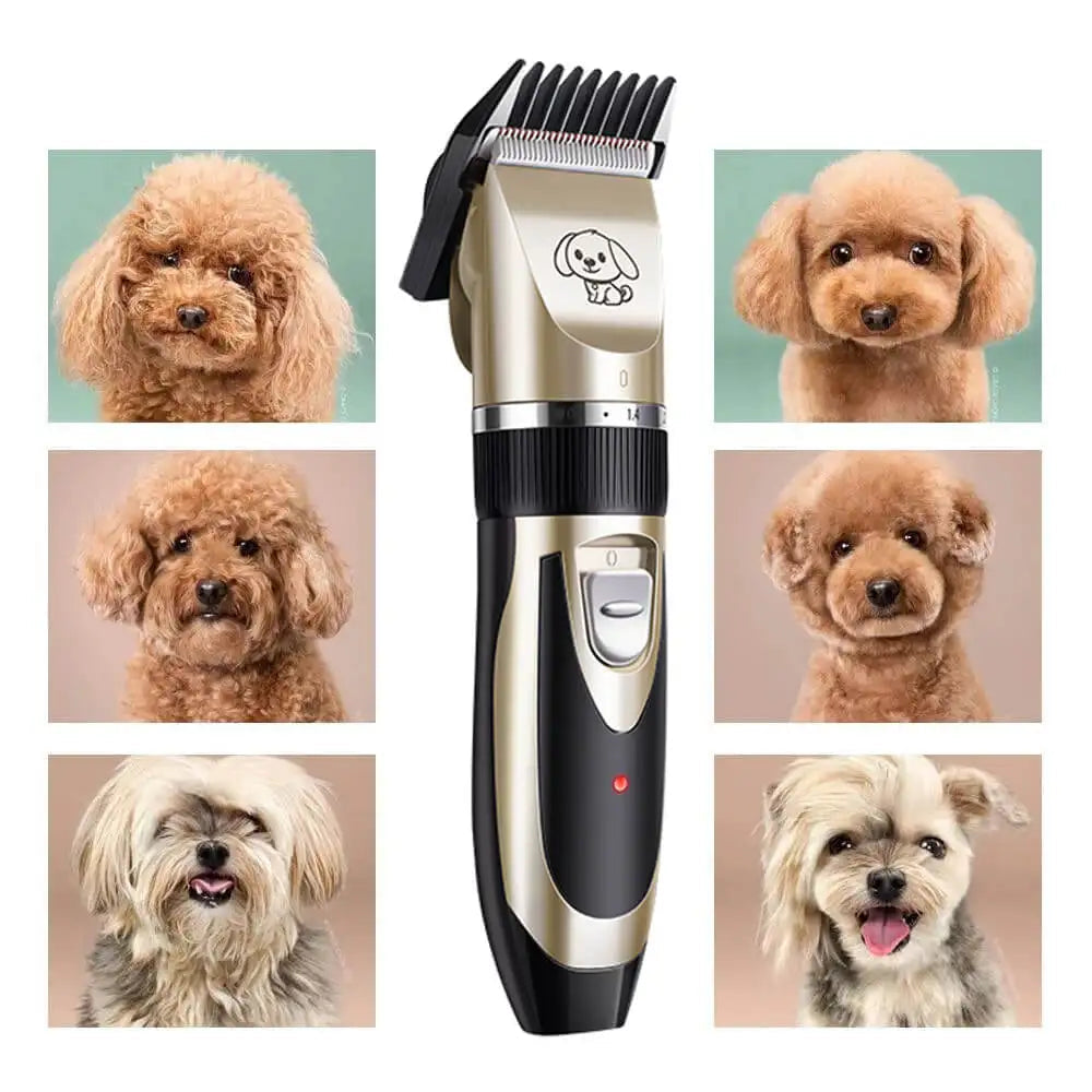 Quiet Cordless Dog Clipper with Stainless Steel Blade and Four Guide Combs
