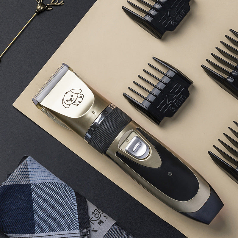 Quiet Cordless Dog Clipper with Stainless Steel Blade and Four Guide Combs