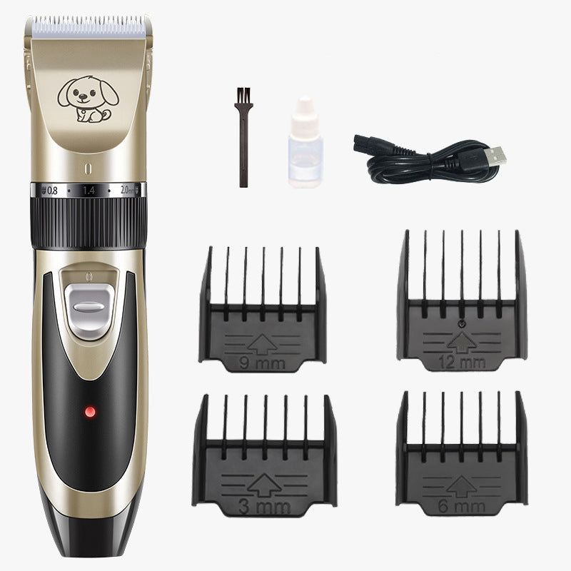 Quiet Cordless Dog Clipper with Stainless Steel Blade and Four Guide Combs