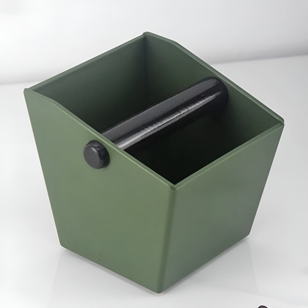 Espresso Knock Box with Rubberized Non-Slip Base and Beveled Design